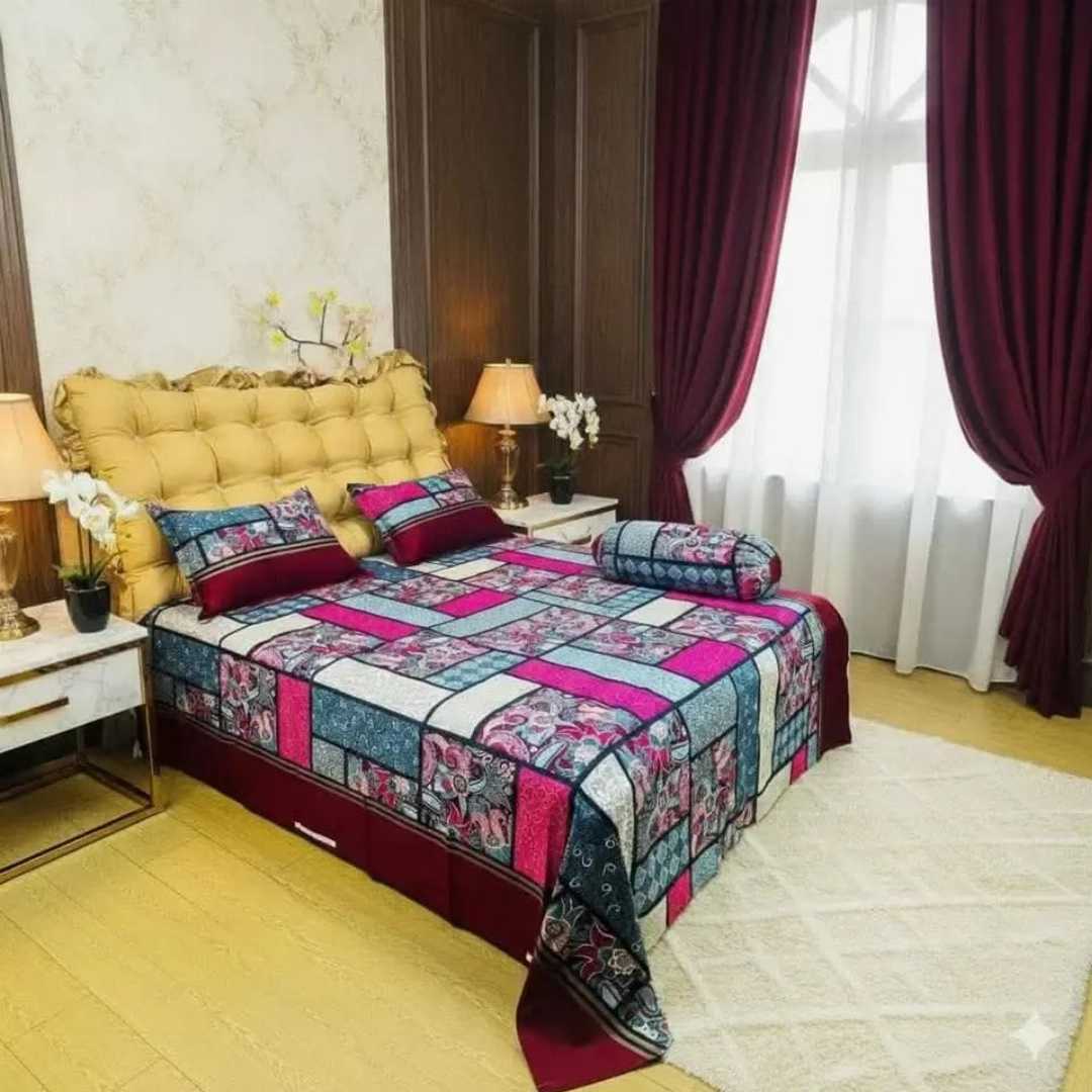 Luxury,Design,Cotton,King,Size,Bedsheet