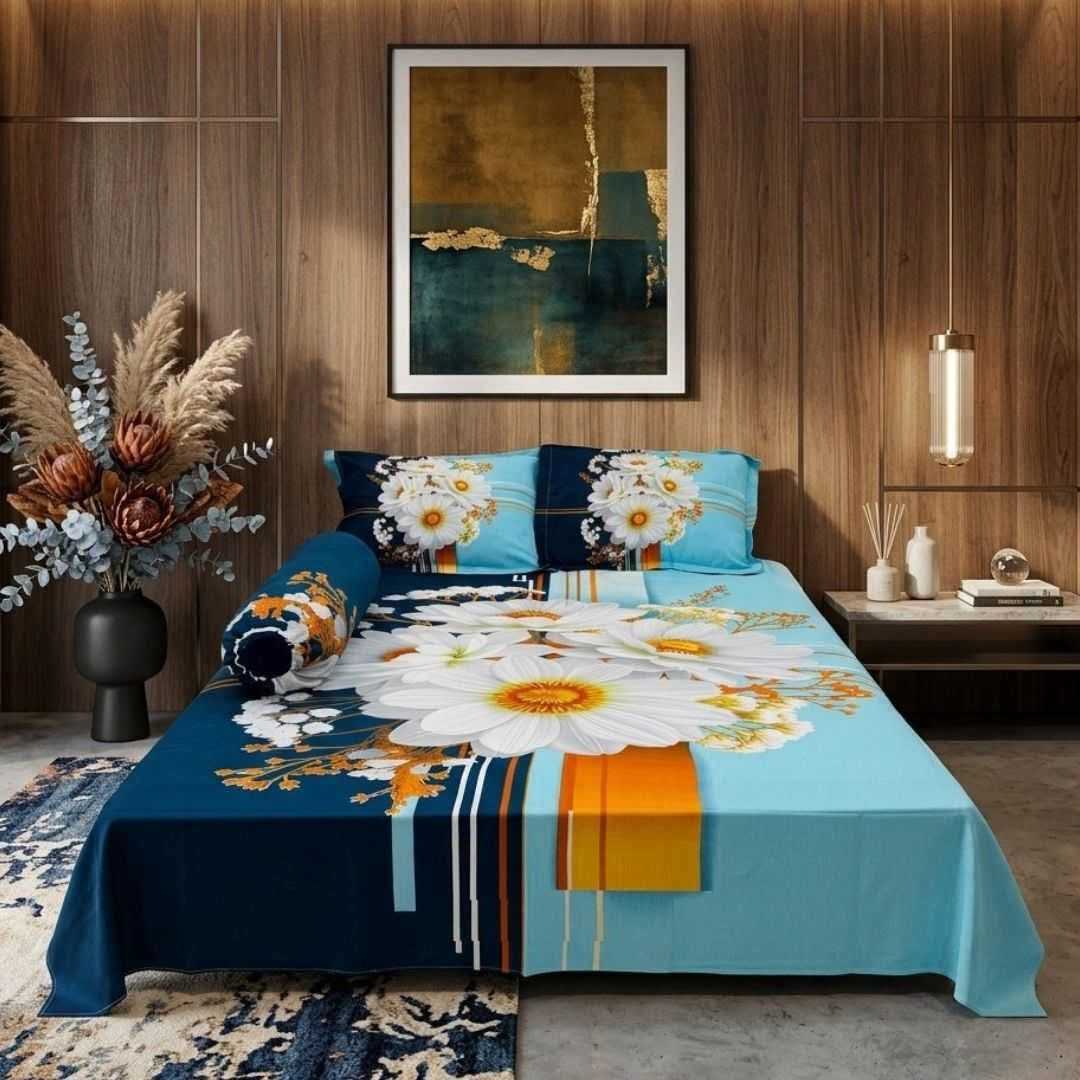 Luxury,Design,Cotton,King,Size,Bedsheet