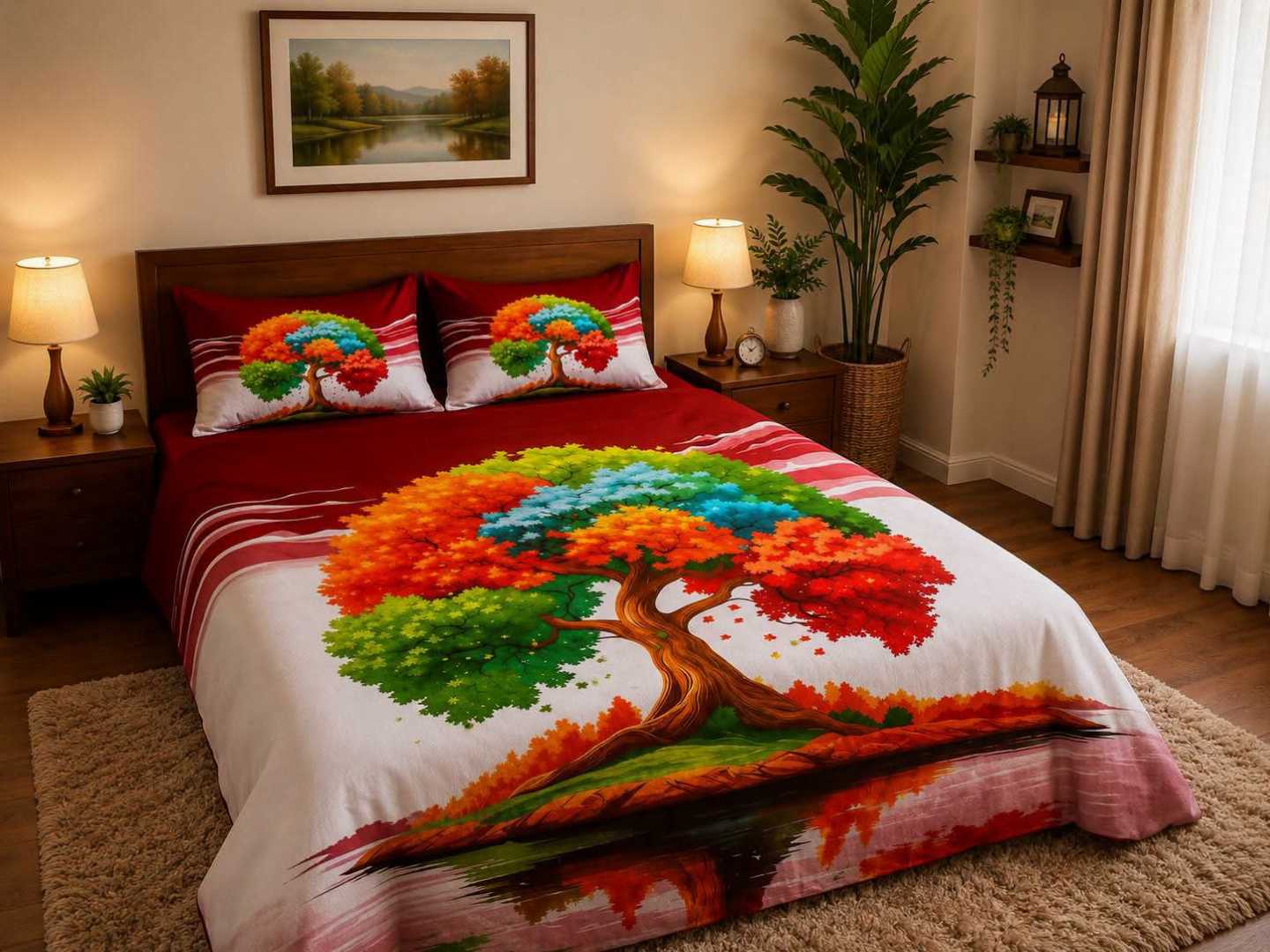 Luxury,Design,Cotton,King,Size,Bedsheet